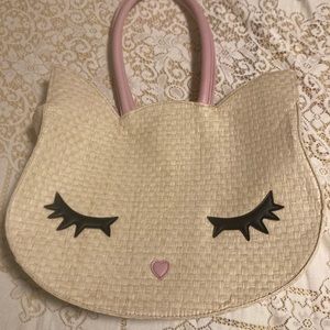 Betsey Johnson cute kitty face beach bag